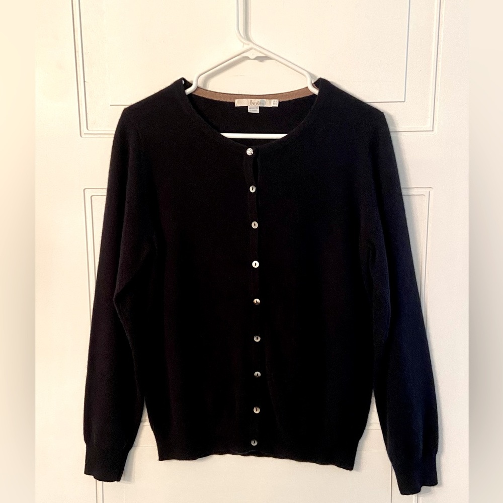 Boden Black Cashmere Cardigan Sweater Sz 12
